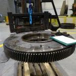 Carousel lathe, main bearing replacement and geometry correction