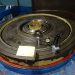 Carousel lathe, main bearing replacement and geometry correction